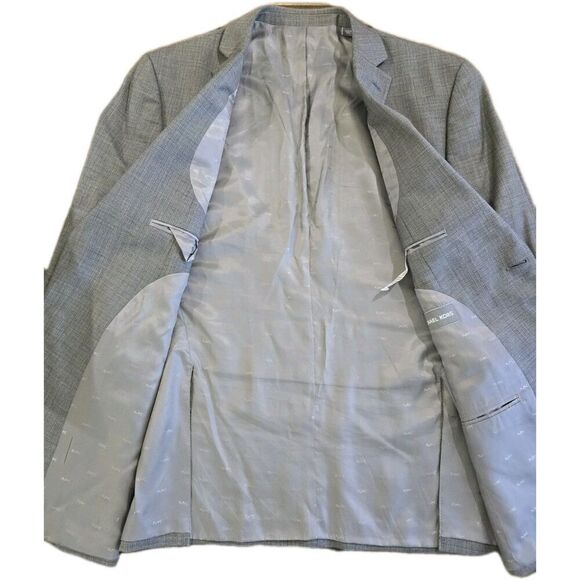 MICHAEL KORS Blazer Mens Size 44R Gray Wool Blend Sport Coat Jacket - Picture 10 of 11